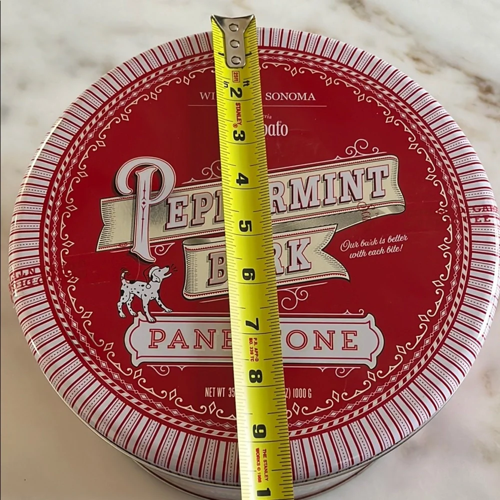 Williams Sonoma Peppermint Bark Panettone Tin-Empty